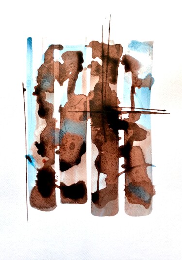 Peinture intitulée "Abstract painting 1…" par Marjorie Corbran, Œuvre d'art originale, Encre Monté sur Carton