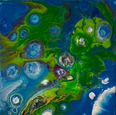 Peinture intitulée "La Terre Vue d'en H…" par Cordula Sachse-Seeboth (Cœur Solaire), Œuvre d'art originale, Acrylique