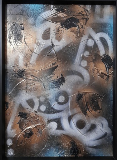 Ζωγραφική με τίτλο "Meu Espaço" από Corei, Αυθεντικά έργα τέχνης, Σπρέι βαφής