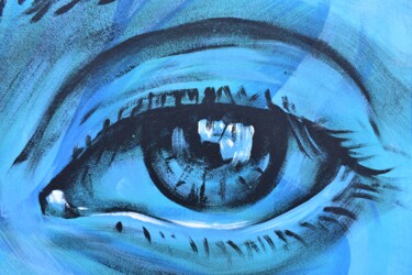 Malarstwo zatytułowany „Blue Eye” autorstwa Corey S Ribotsky, Oryginalna praca, Akryl