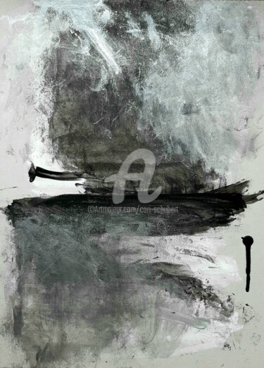 Malerei mit dem Titel "Black and Silver" von Cori  Schubert, Original-Kunstwerk, Acryl