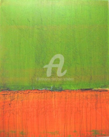 Malerei mit dem Titel "rot-grün-zen" von Cori  Schubert, Original-Kunstwerk, Acryl