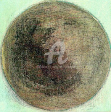Peinture intitulée "medaillon, 1 von 6" par Cori  Schubert, Œuvre d'art originale, Graphite