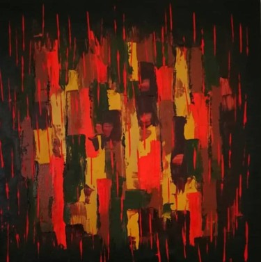 Картина под названием "The wall" - Corinne Mure-Ravaud, Подлинное произведение искусства, Масло