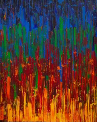 Peinture intitulée "Arc-en-ciel" par Corinne Mure-Ravaud, Œuvre d'art originale, Acrylique