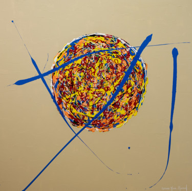 Peinture intitulée "Étoile à neutrons" par Corinne Mure-Ravaud, Œuvre d'art originale, Acrylique