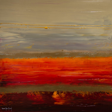 Schilderij getiteld "Les brumes volcaniq…" door Corinne Mure-Ravaud, Origineel Kunstwerk, Acryl