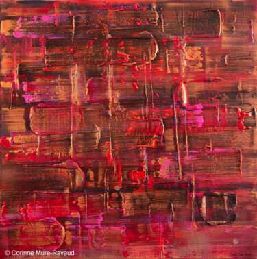 Картина под названием "Rouge rubis" - Corinne Mure-Ravaud, Подлинное произведение искусства, Акрил