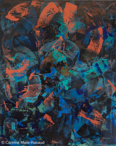 Картина под названием "ABYSSES" - Corinne Mure-Ravaud, Подлинное произведение искусства, Акрил