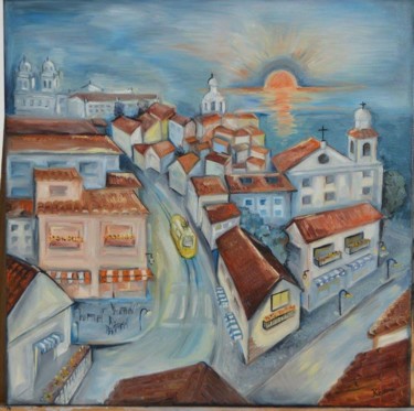 Pintura intitulada "Lisbon" por Corina Rapotan, Obras de arte originais, Óleo