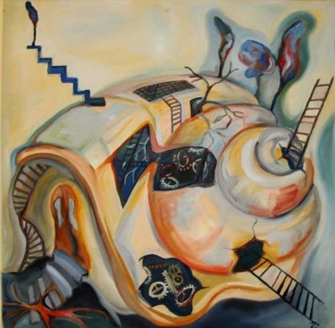 Painting titled "Snail" by Corina Rapotan, Original Artwork, Oil