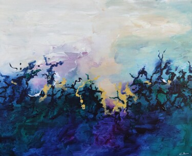 Peinture intitulée "Forêt fantastique" par Corine Jailin, Œuvre d'art originale, Acrylique