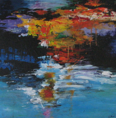 Painting titled "REFLET DE SOLEIL CO…" by Corine Jailin, Original Artwork, Acrylic