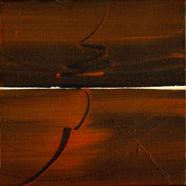 Painting titled "2011-Horizon rouge,…" by Corine Sylvia Congiu, Original Artwork, Acrylic Mounted on Wood Stretcher frame