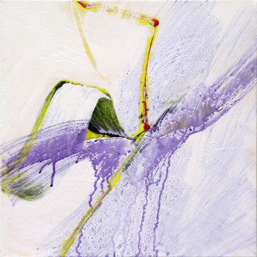 「2011-08-50x50-viole…」というタイトルの絵画 Corine Sylvia Congiuによって, オリジナルのアートワーク, アクリル ウッドストレッチャーフレームにマウント