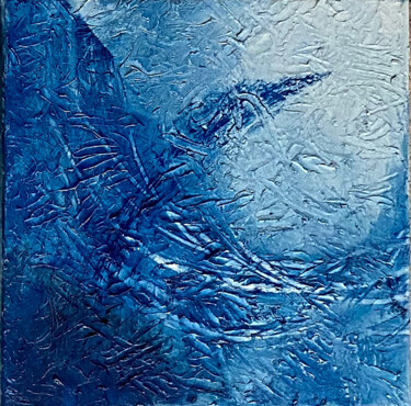 Peinture intitulée "2021-BLEU DE PRUSSE…" par Corine Sylvia Congiu, Œuvre d'art originale, Huile