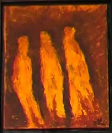 Peinture intitulée "Tempête dans l'Aïr" par Corine Belec, Œuvre d'art originale, Huile