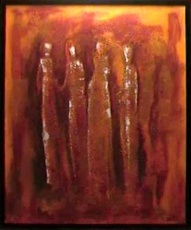 Peinture intitulée "Mariées noires" par Corine Belec, Œuvre d'art originale, Huile