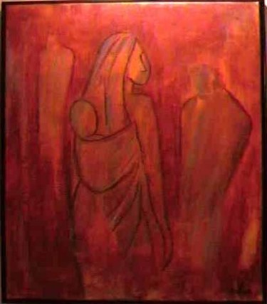 Peinture intitulée "Impair et Mère" par Corine Belec, Œuvre d'art originale, Huile