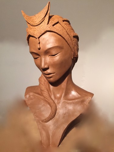 Sculpture intitulée "Séléné" par Corine Dardel, Œuvre d'art originale