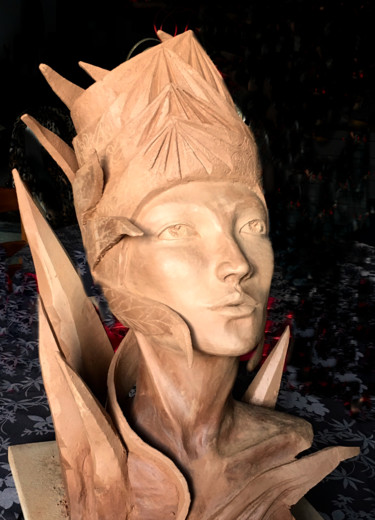 Sculpture titled "Murmure d'étoile" by Corine Dardel, Original Artwork, Terra cotta
