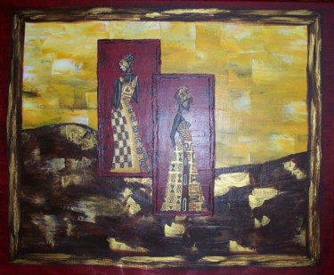 Peinture intitulée "Nzola et Zayi  (Amo…" par Corine Dumas, Œuvre d'art originale