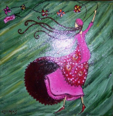 Peinture intitulée "Univers de Jade" par Corine Dumas, Œuvre d'art originale