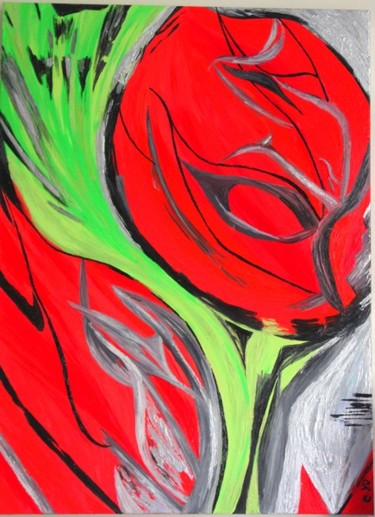 Peinture intitulée "fleurs abstraites n…" par C Yù, Œuvre d'art originale