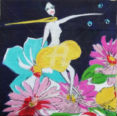 Pittura intitolato "Equilibre" da Corinne Bertheas, Opera d'arte originale, Acrilico Montato su Telaio per barella in legno
