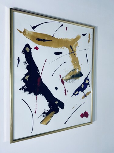 Painting titled "sakura" by Corinne Boismaigre (art_boismaigre), Original Artwork, Acrylic Mounted on Wood Stretcher frame