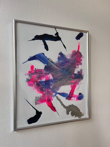 Painting titled "synphonia" by Corinne Boismaigre (art_boismaigre), Original Artwork, Acrylic Mounted on Glass