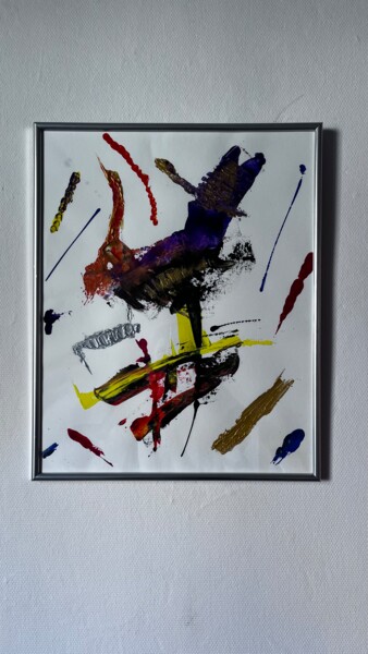 Painting titled "opale" by Corinne Boismaigre (art_boismaigre), Original Artwork, Acrylic Mounted on Glass