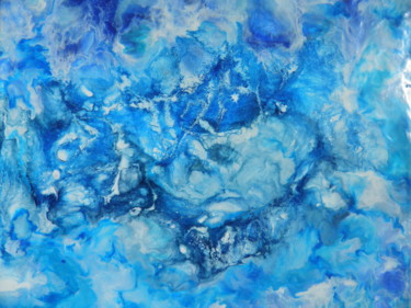 Peinture intitulée "Bleu" par Corinne Caucig, Œuvre d'art originale, Encaustique