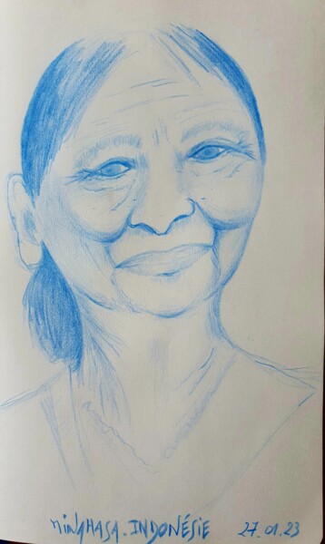Drawing titled "Minahasa" by Corinne Caucig, Original Artwork, Pencil