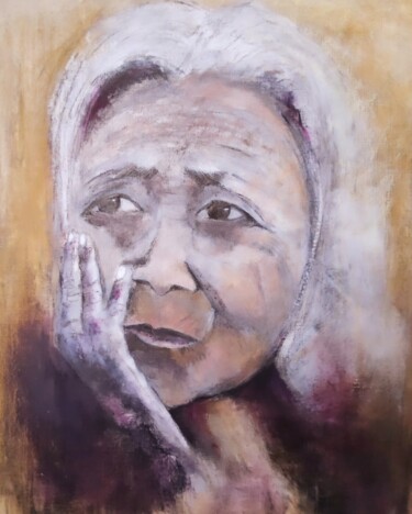 Картина под названием "Réflexion" - Corinne Caucig, Подлинное произведение искусства, Воск