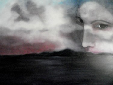 Peinture intitulée "l'aube" par Corinne Caucig, Œuvre d'art originale, Huile