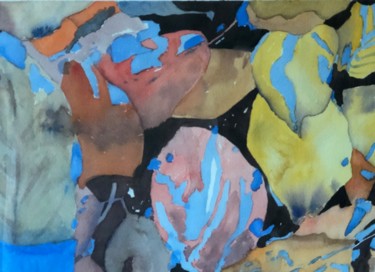 Картина под названием "composition colorée…" - Corinne Cauquil, Подлинное произведение искусства, Акварель