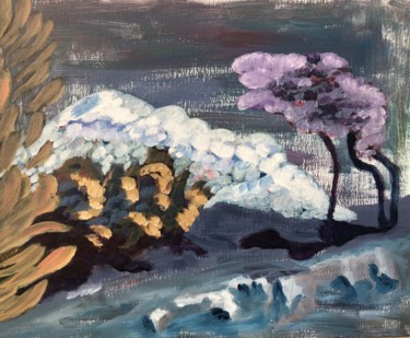 Картина под названием "montagne Sainte Vic…" - Corinne Cauquil, Подлинное произведение искусства, Акрил Установлен на Деревя…