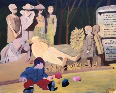 Картина под названием "Et la vie quand mêm…" - Corinne Cauquil, Подлинное произведение искусства, Акрил Установлен на Деревя…