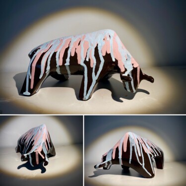 Sculpture intitulée ""TORO ICE CREAM"" par Corinne Jeanjean, Œuvre d'art originale, Céramique