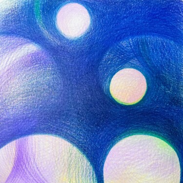 Рисунок под названием "Inter-planetary mee…" - Corinne Courlet (Artcolorsimages), Подлинное произведение искусства, Карандаш