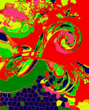 Digitale Kunst mit dem Titel "Free the Colors" von Corinne Courlet, Original-Kunstwerk, Digitale Malerei