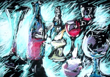 Рисунок под названием "Still life under th…" - Corinne Courlet, Подлинное произведение искусства, Пастель