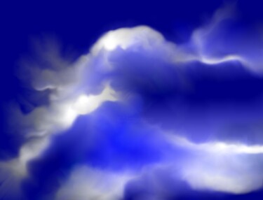 Digital Arts titled "The Wish Clouds" by Corinne Courlet, Original Artwork, Digital Painting