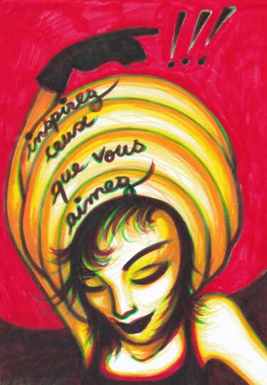 Zeichnungen mit dem Titel "Inspire those you l…" von Corinne Courlet, Original-Kunstwerk, Tinte