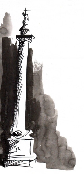 Zeichnungen mit dem Titel "Александровская кол…" von Corinne Courlet, Original-Kunstwerk, Tinte