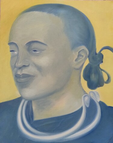 Malerei mit dem Titel "Young Meo man, Thai…" von Corinne Courlet, Original-Kunstwerk, Öl