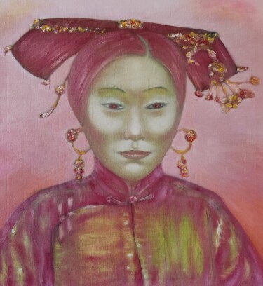 Painting titled "Young Manchu Chines…" by Corinne Courlet, Original Artwork, Oil