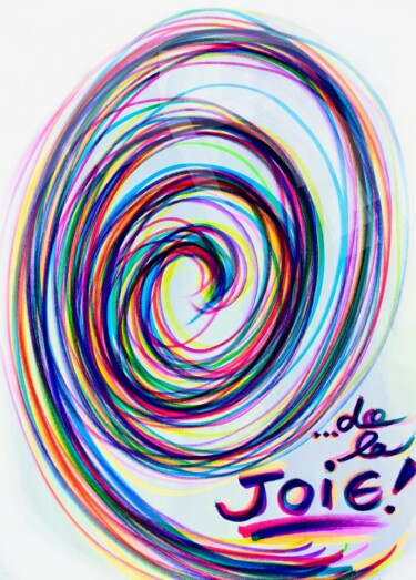 Zeichnungen mit dem Titel "De la joie !" von Corinne Courlet, Original-Kunstwerk, Tinte