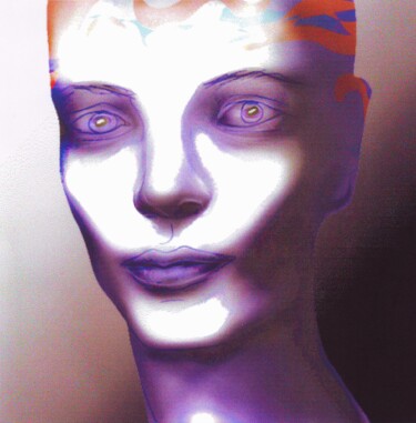 Digitale Kunst mit dem Titel "A face from another…" von Corinne Courlet, Original-Kunstwerk, Digitale Malerei